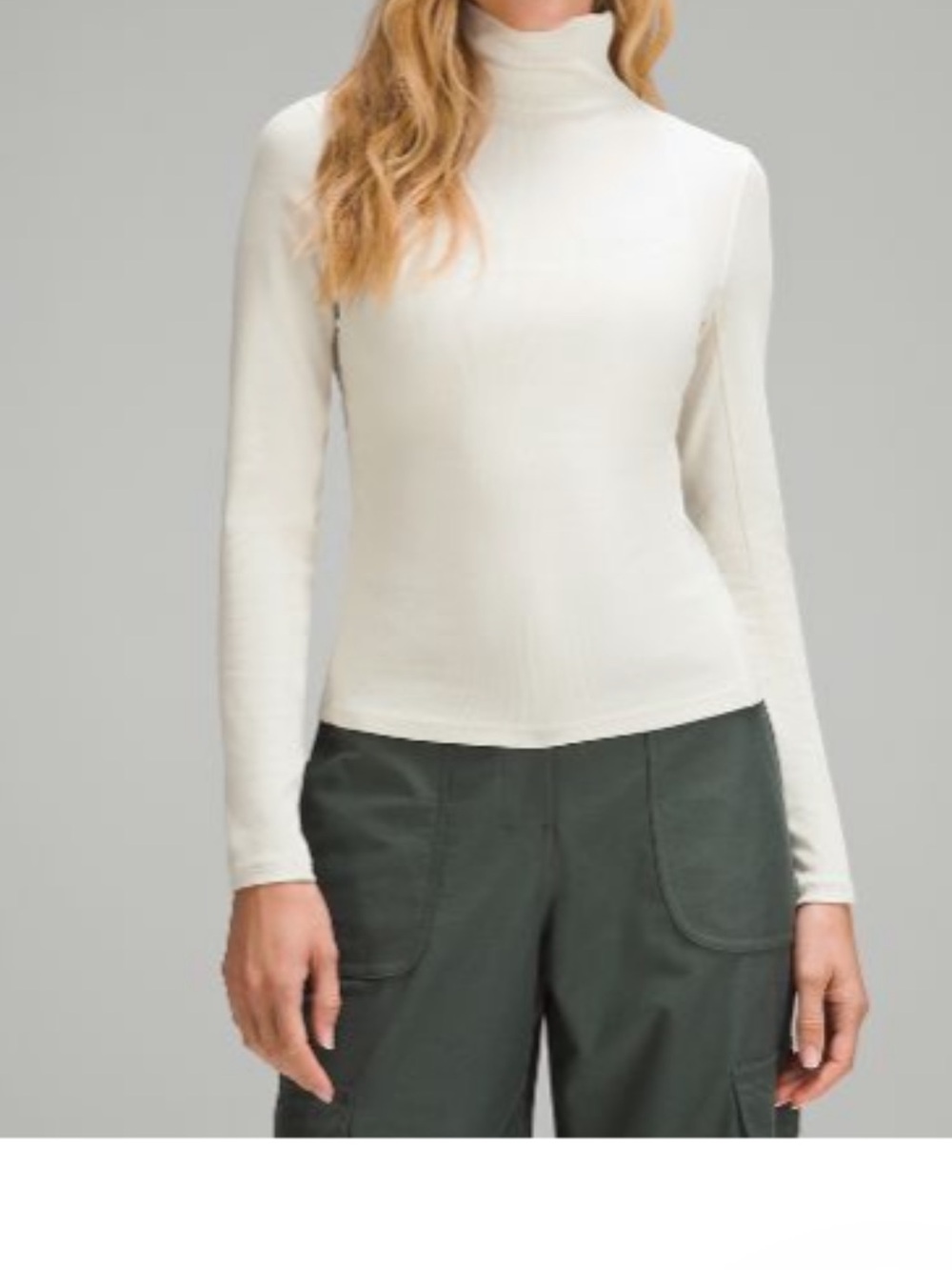 Lululemon Turtleneck Ribbed Wool in color Bone